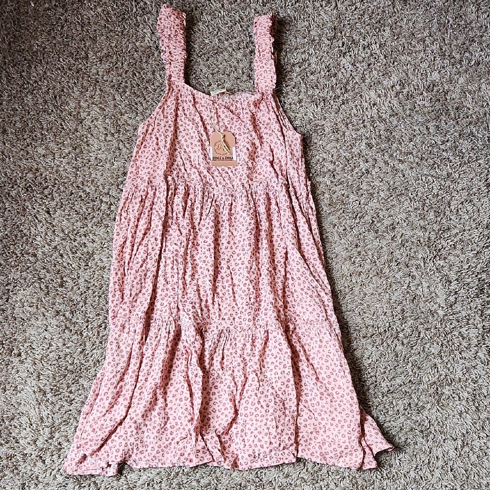 Pink Floral Sleeveless Dress